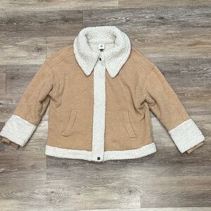 CAbi Tan and Cream Sherpa Jacket